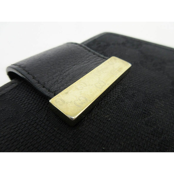 Gucci Double Hook Wallet Black GG Canvas - Picture 6 of 10
